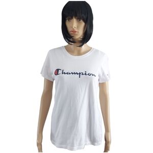 Champion Women's White Logo T-Shirt, Size S